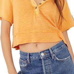 Free People Keep It Classic Linen & Cotton T-Shirt